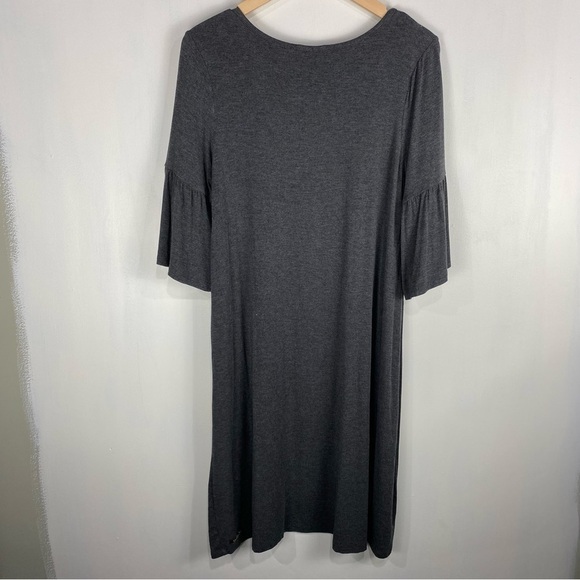 Matilda Jane Live To Teach Short Peplum Sleeve T-Shirt Mini Dress Gray Small - Picture 5 of 6